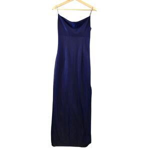 Vintage Morgan & Co Blue Slip Dress Y2K Formal Gown size 3/4